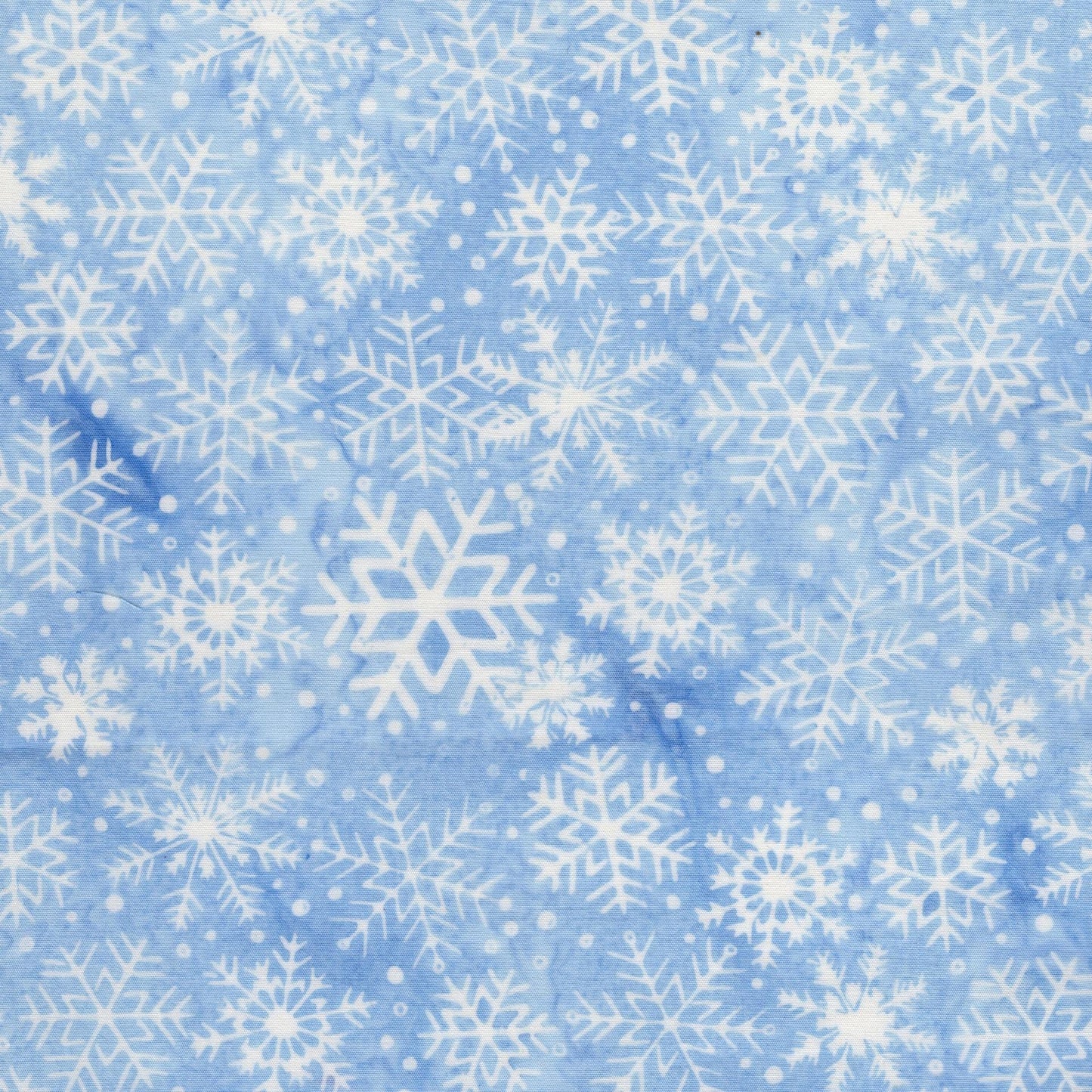 Frosted Wishes 10" Stack, Island Batik, 10" Precut Blue White Christmas Batik Fabric Quilt Squares