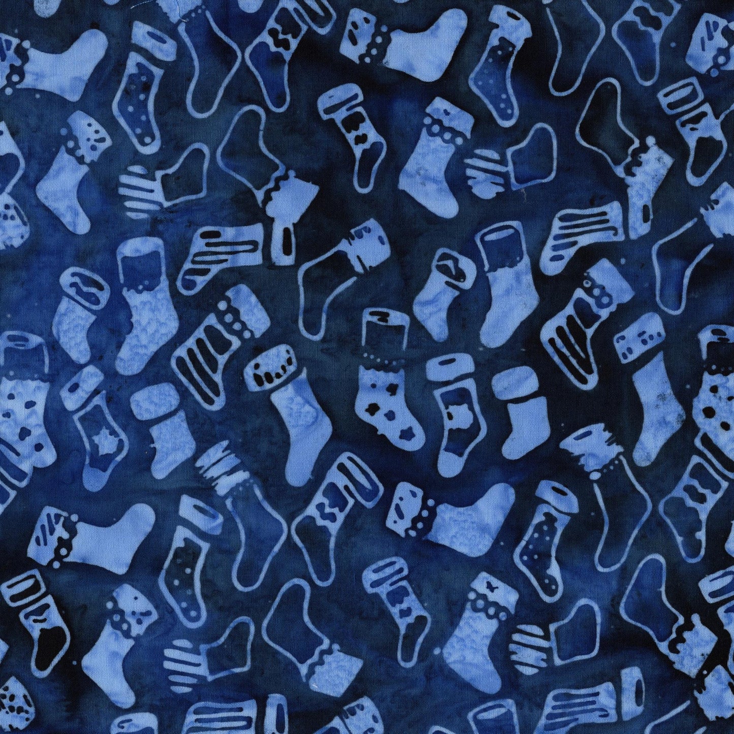 Frosted Wishes 10" Stack, Island Batik, 10" Precut Blue White Christmas Batik Fabric Quilt Squares