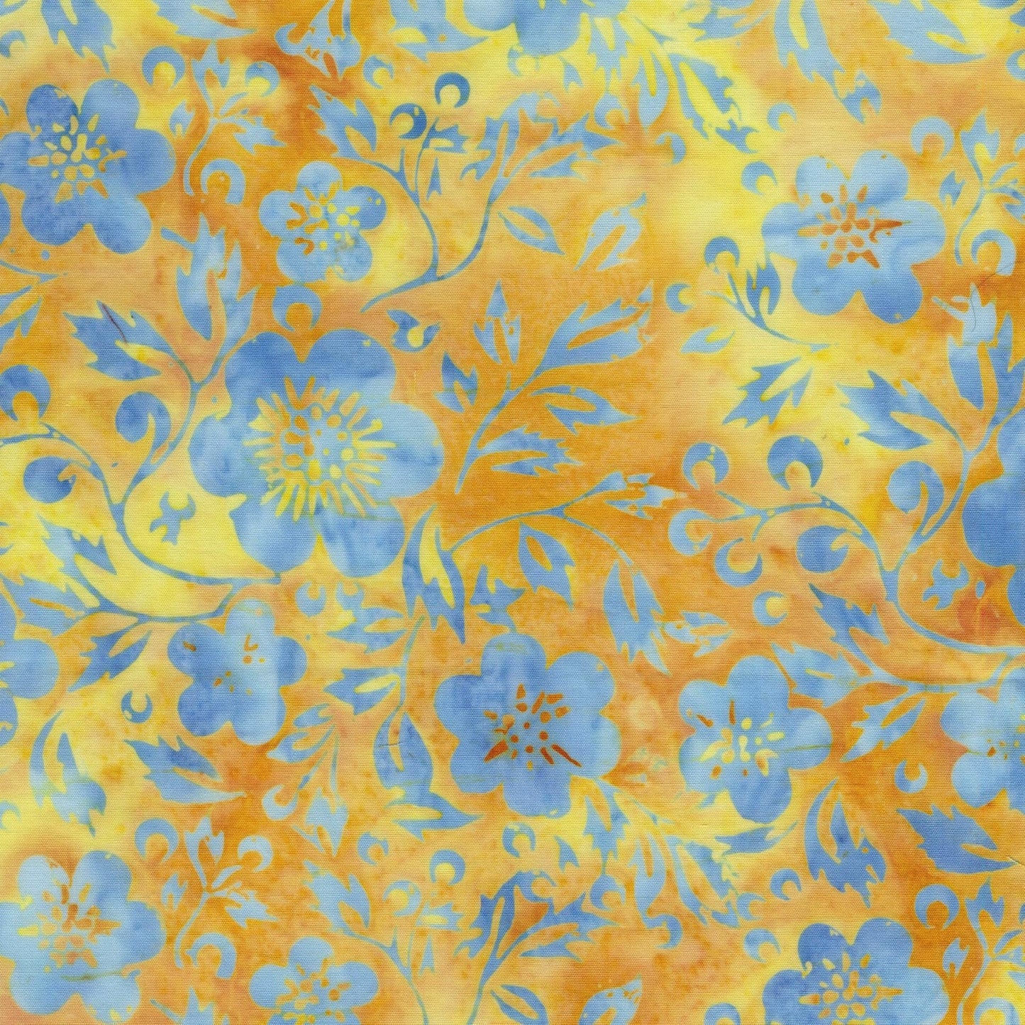 Countryside Charm 5" Stamp, Island Batik, 5" Precut Blue Yellow Batik Fabric Charm Pack Quilt Squares