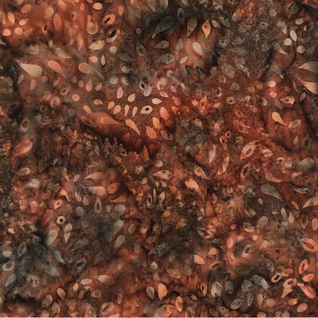 Bloom Grove 10" Squares, Island Batik, 10" Precut Turquoise Blue Brown Batik Layer Cake Fabric Squares