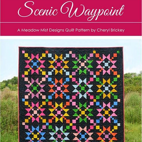 LAST CALL Sea Star Quilt Pattern, Meadow Mist Designs MMD1146, Fat Quarter FQ Friendly Stars Chains Baby Throw Twin Quilt Pattern