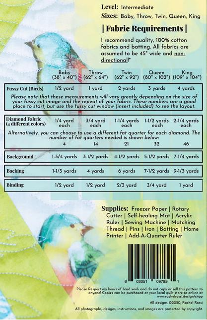 Tiny Dancer Quilt Pattern, Rachel Rossi Design HC098011, Yardage Fat Quarter FQ Friendly Foundation Paper Piecing Pattern