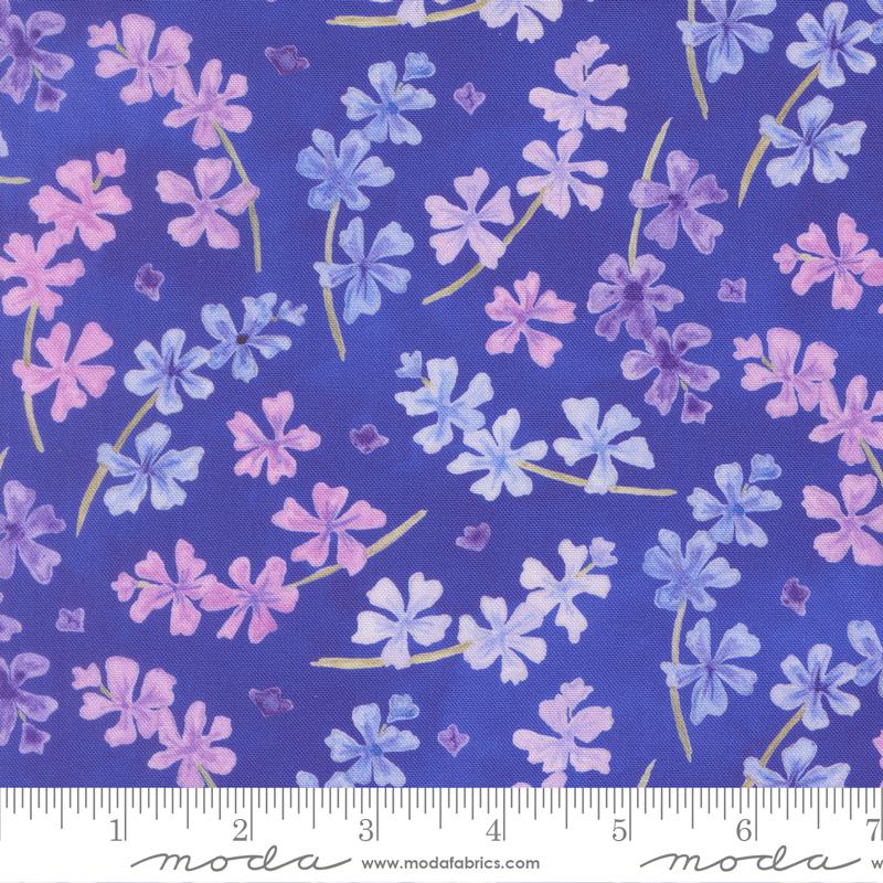 Delphiniums Charm Pack, Moda 24650PP, Precut 5" Lavender Pink Blue Watercolor Floral Quilt Fabric Squares, Janet Clare