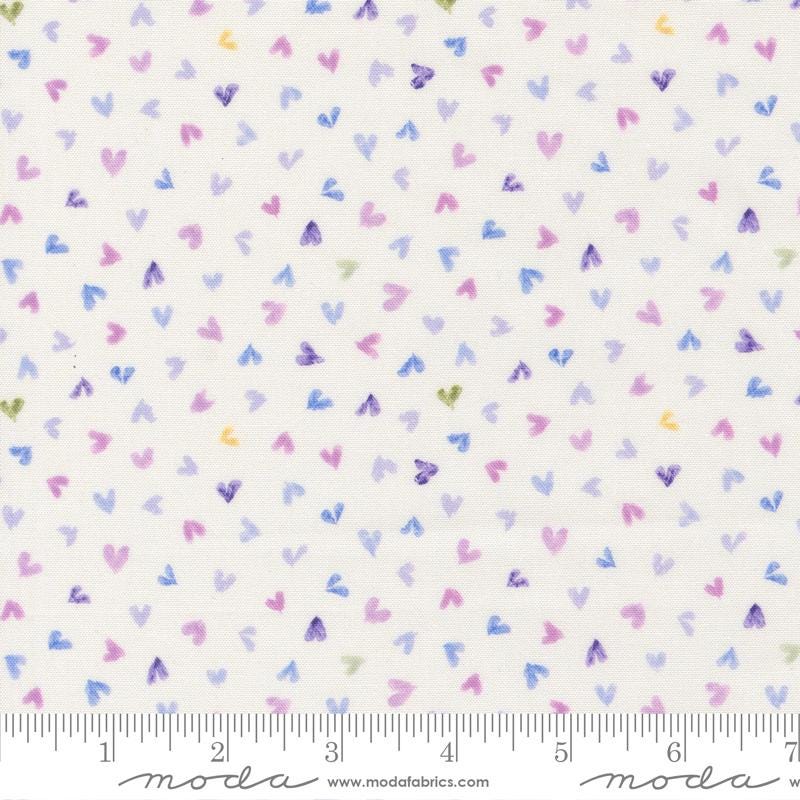 Delphiniums Charm Pack, Moda 24650PP, Precut 5" Lavender Pink Blue Watercolor Floral Quilt Fabric Squares, Janet Clare