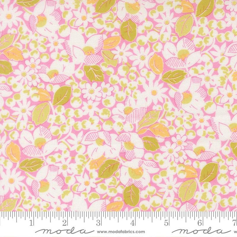 Summer's End Jelly Roll, Moda 35430JR, 2.5" Green Orange Red Pink Precut Floral Fabric Strips, Fig Tree and Co