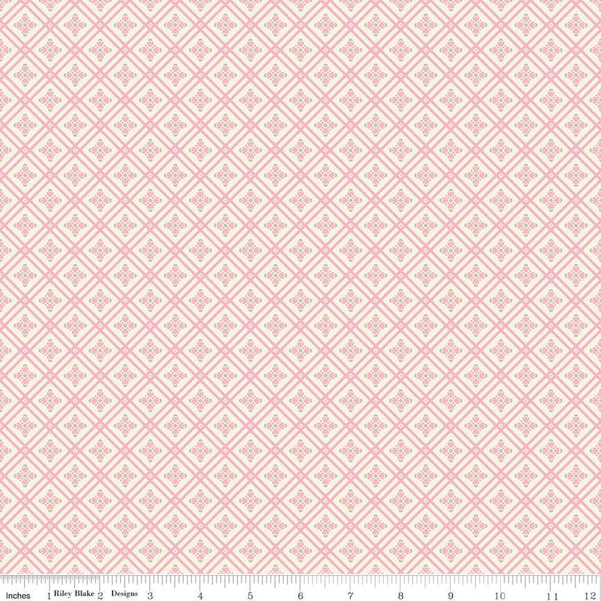 Peach Cobbler 10" Stacker, Riley Blake 10-17420-42, 10" Precut Pink Orange Green Yellow Spring Floral Fabric Squares, Lily Ashbury