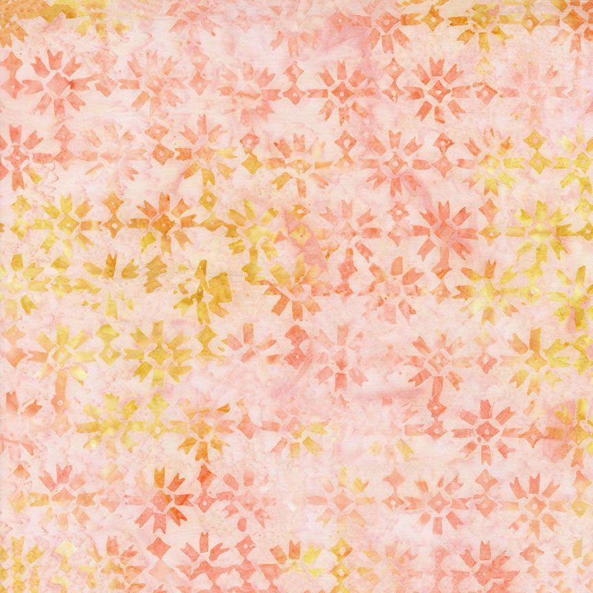 Tonga Blossom Batik 5" Squares, Timeless Treasures Treat-Mini42 Blossom, 5" Precut Pink Blue Lavender Yellow Green Batik Charm Pack Squares