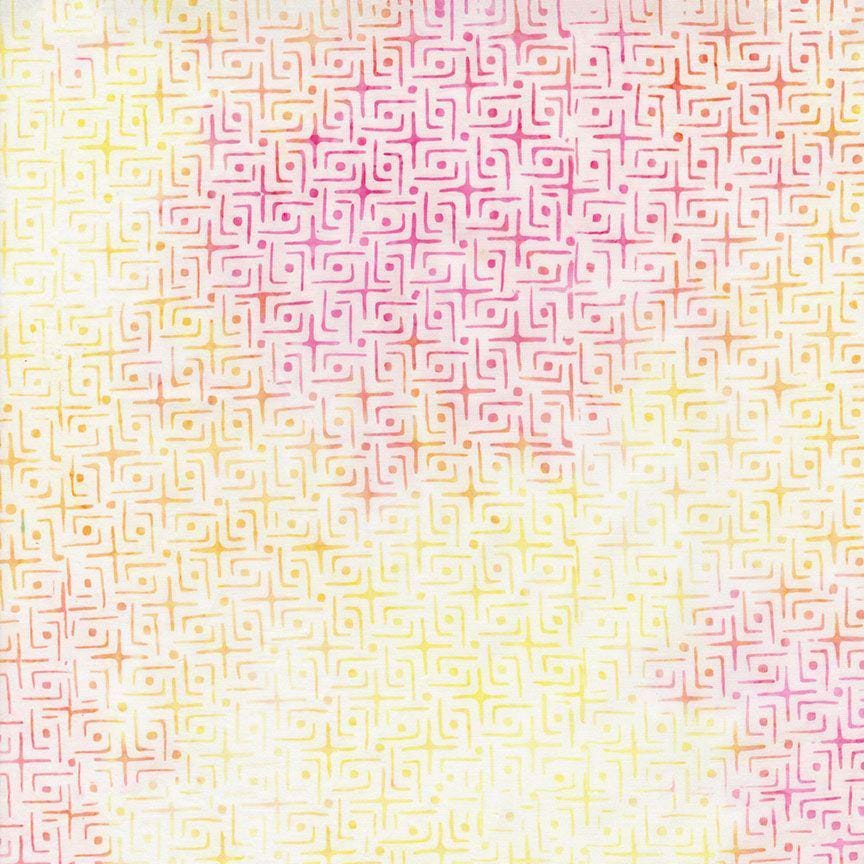 Tonga Blossom Batik 5" Squares, Timeless Treasures Treat-Mini42 Blossom, 5" Precut Pink Blue Lavender Yellow Green Batik Charm Pack Squares