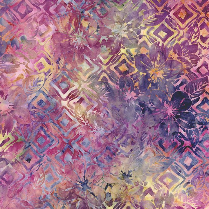Tonga Mayfair Batik 5" Squares, Timeless Treasures Treat-Mini42 Mayfair, 5" Precut Pink Blue Green Purple Batik Charm Pack Squares