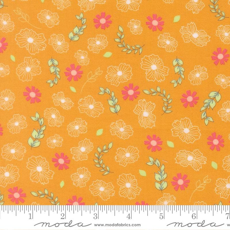 Honeyed Horizon 5" Charm Pack, Moda 47010PP, 5" Precut Pink Peach Aqua Green Floral Charm Pack Fabric Squares, Keri Anguiano