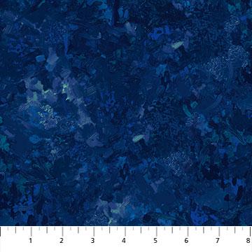 Chroma - Navy Blue Abstract Tonal Fabric, Northcott 9060-49 Midnight, Dark Blue Tonal Texture Cotton Fabric, By the Yard