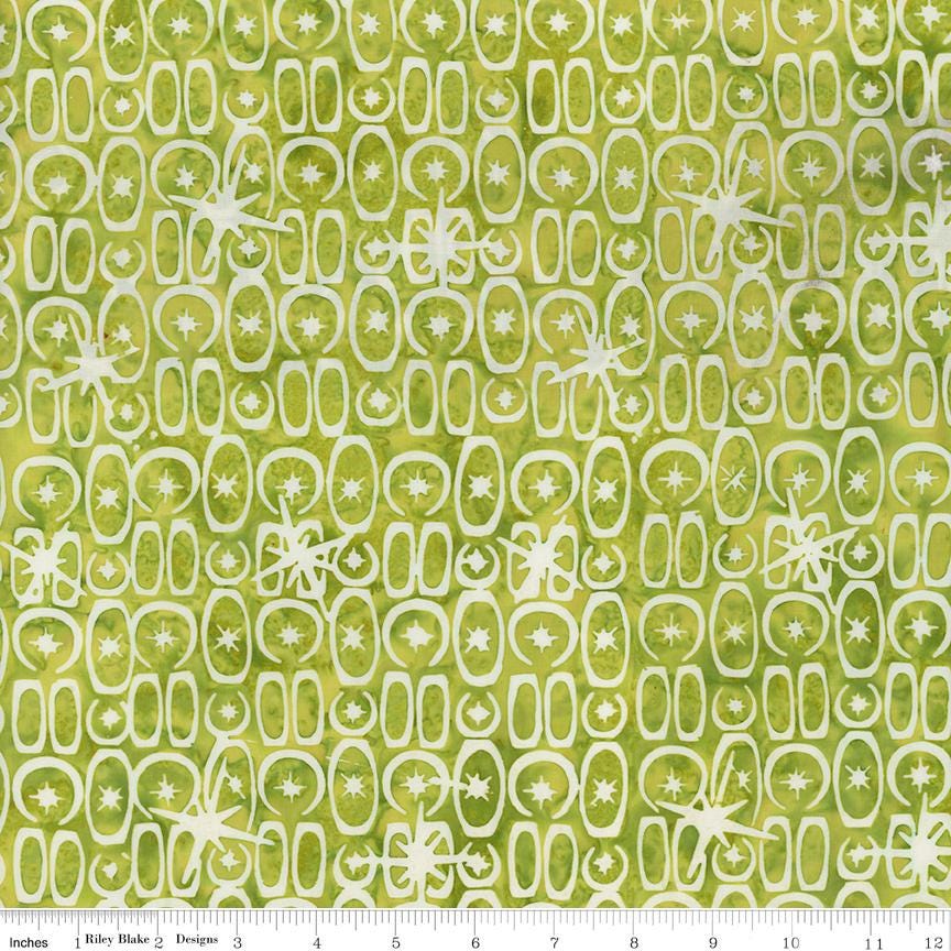 Expressions Batiks Starburst Groove 10" Stacker, Riley Blake 10-23578-42, 10" Precut Orange Green Blue Yellow Brown Batik Fabric Squares
