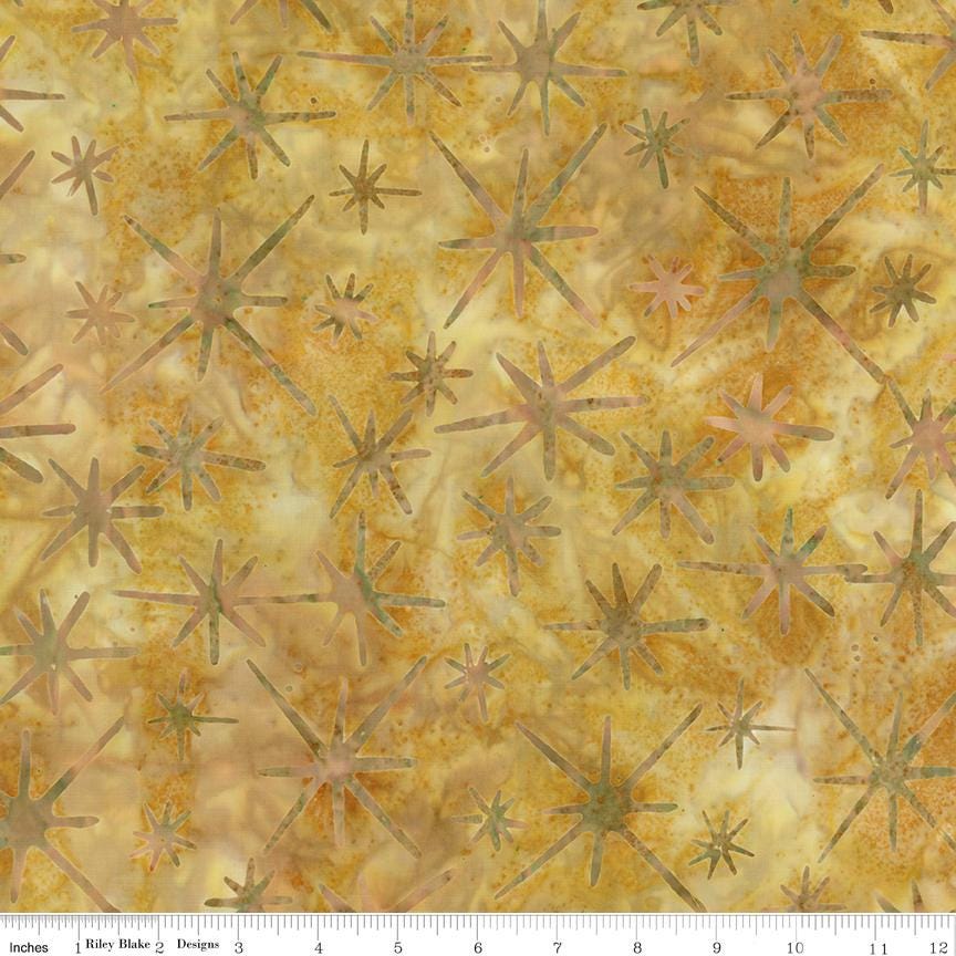 Expressions Batiks Starburst Groove 5" Stacker, Riley Blake 5-23578-42, 5" Precut Orange Green Blue Yellow Brown Batik Fabric Squares