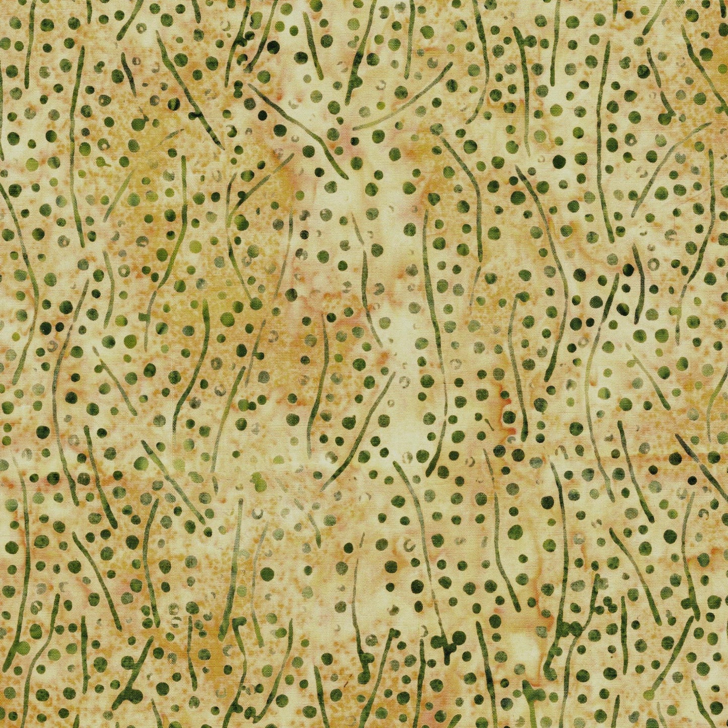 Dotmania Strip Pack, Island Batik, Precut 2.5" Tan Green Brown Batik Fabric Strip Roll