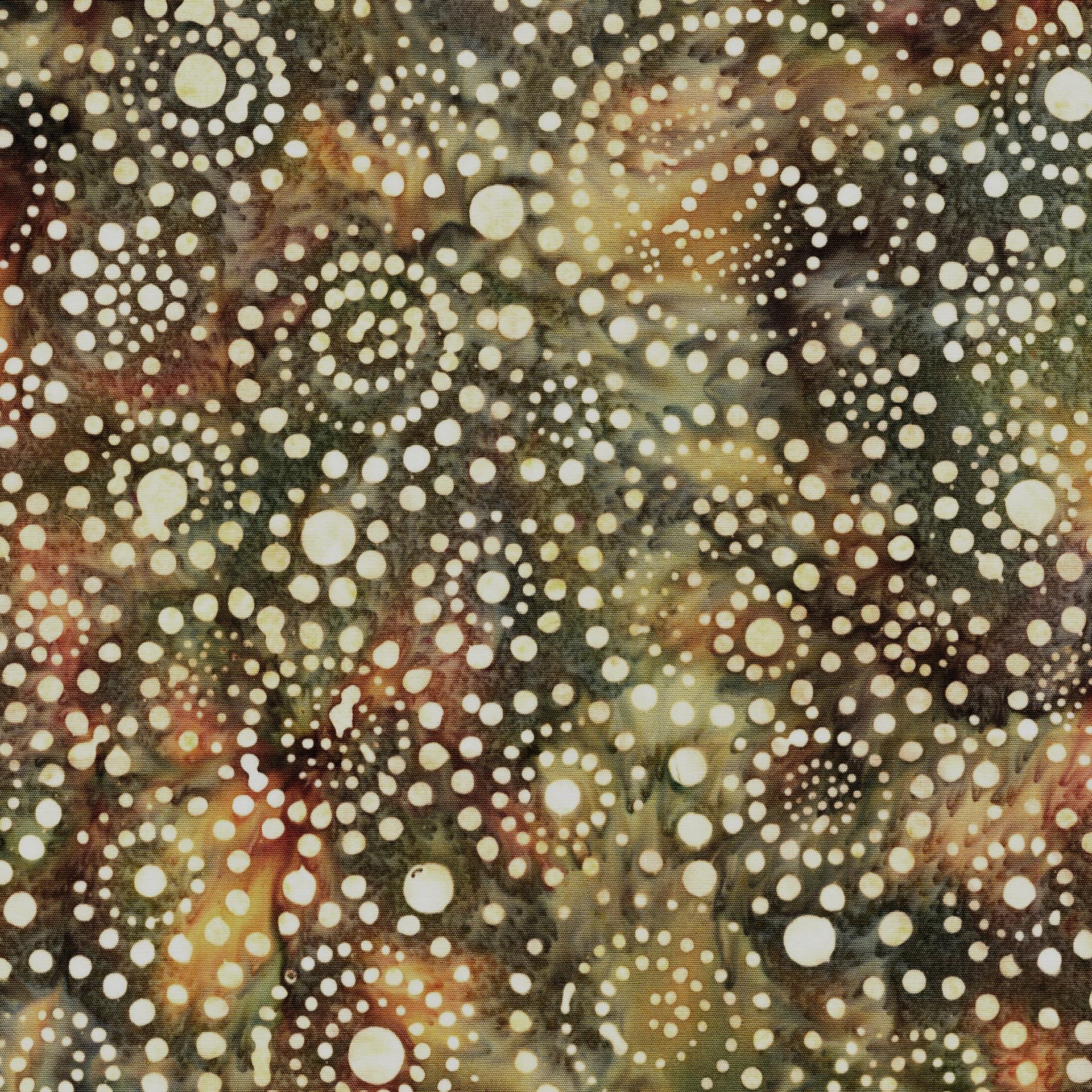 Dotmania Strip Pack, Island Batik, Precut 2.5" Tan Green Brown Batik Fabric Strip Roll