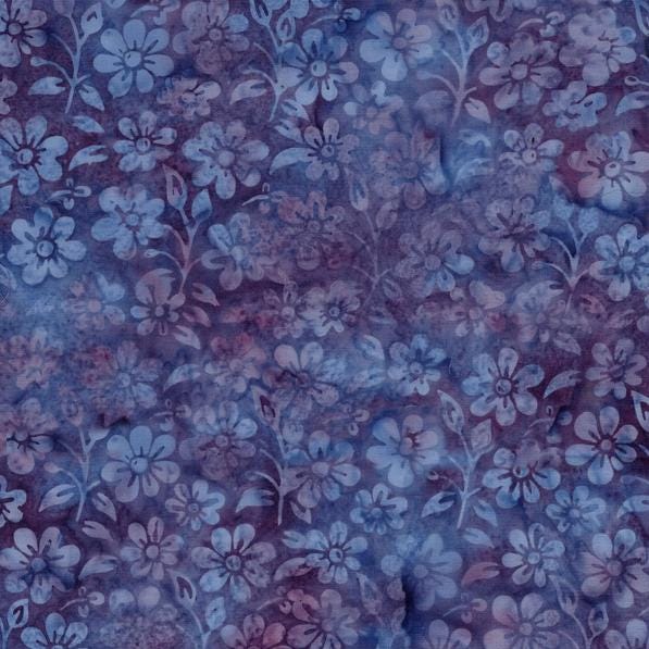 Springtime Bouquet 5" Stamp, Island Batik, 5" Precut Blue Green Pink Purple Floral Batik Fabric Charm Pack Quilt Squares