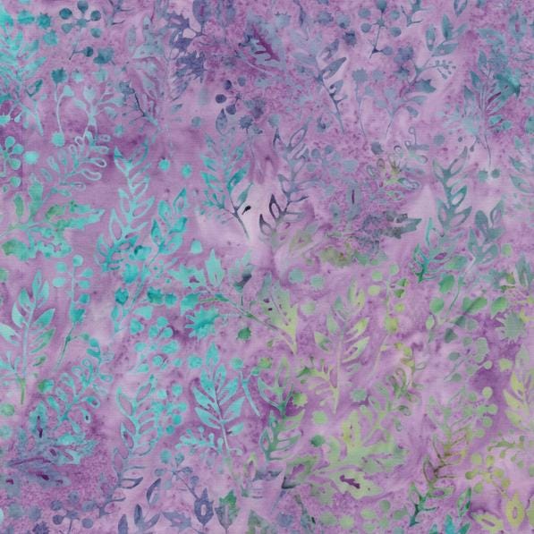 Springtime Bouquet 5" Stamp, Island Batik, 5" Precut Blue Green Pink Purple Floral Batik Fabric Charm Pack Quilt Squares