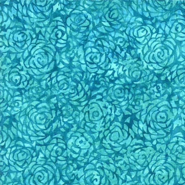 Tonga Mermaid Batik 5" Squares, Timeless Treasures Treat-Mini42 Blossom, 5" Precut Teal Turquoise Lavender Batik Charm Pack Squares