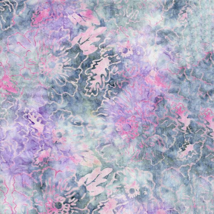 Tonga Mermaid Batik 5" Squares, Timeless Treasures Treat-Mini42 Blossom, 5" Precut Teal Turquoise Lavender Batik Charm Pack Squares
