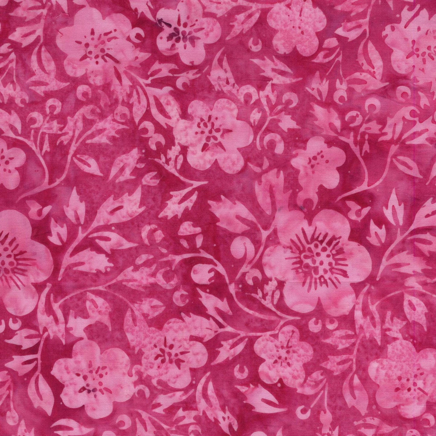 Posy Twist 5" Stamp, Island Batik, 5" Precut Pink Orange Red Green Floral Batik Fabric Charm Pack Quilt Squares