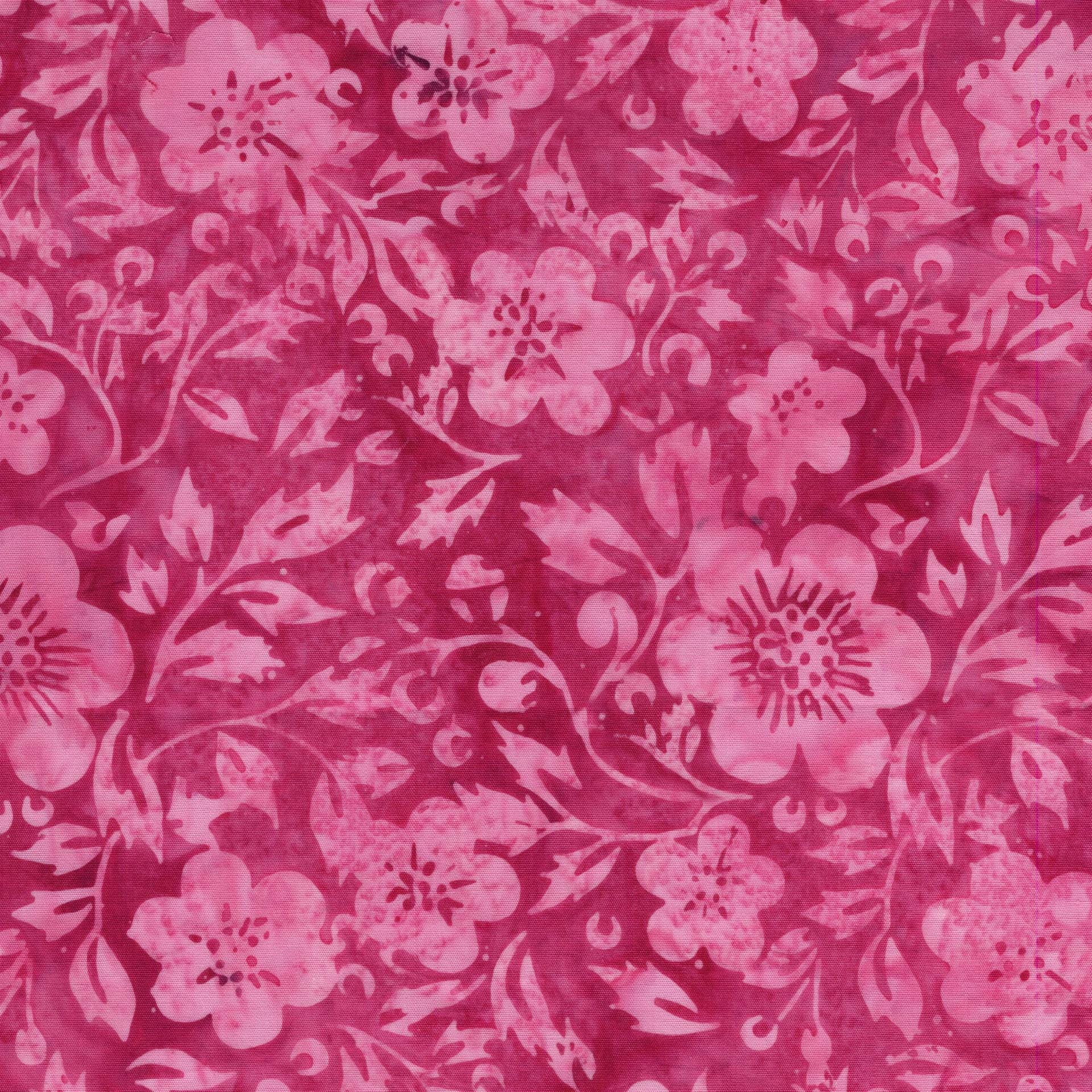 Posy Twist 5" Stamp, Island Batik, 5" Precut Pink Orange Red Green Floral Batik Fabric Charm Pack Quilt Squares