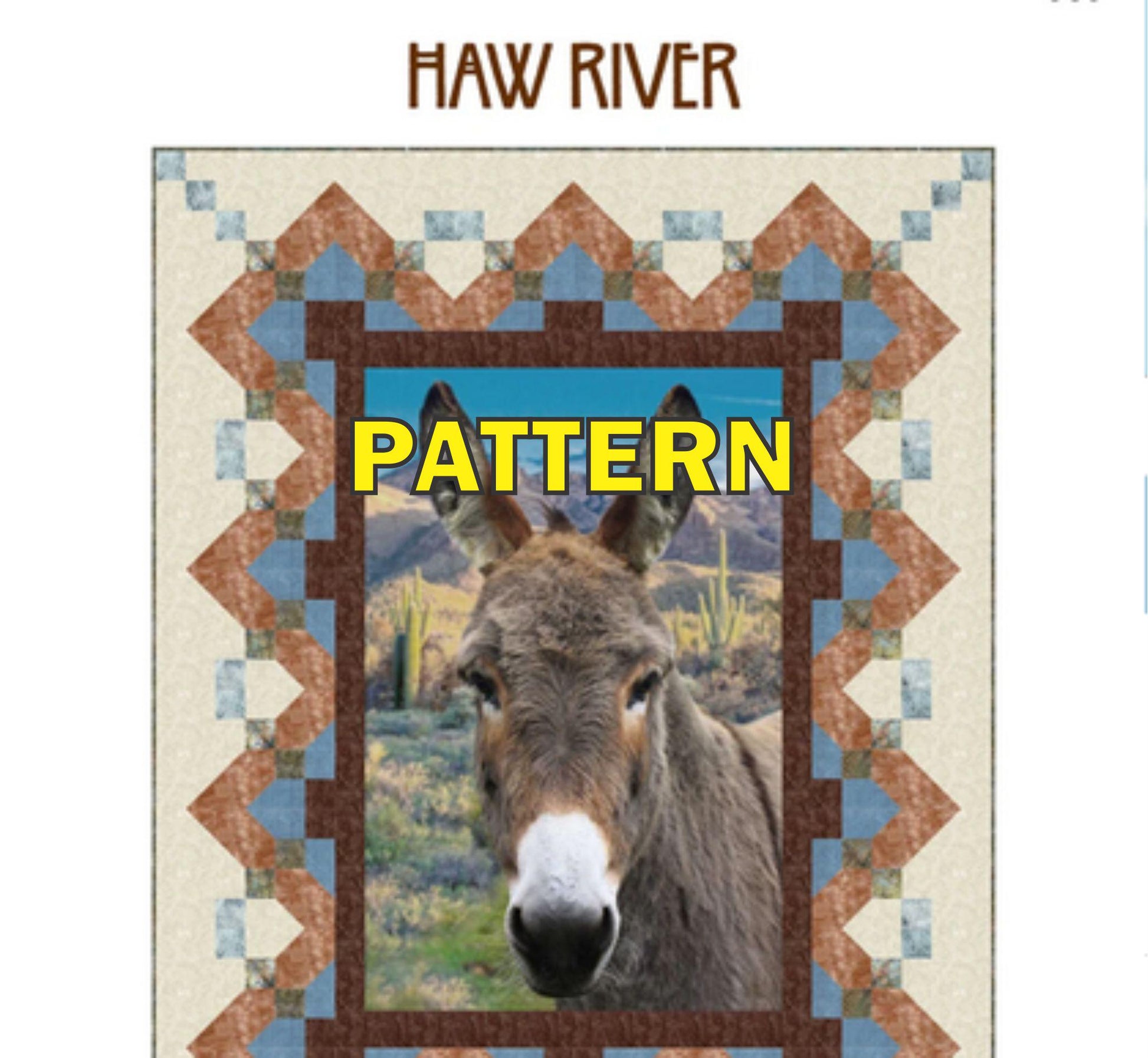 Haw River Panel Frame Quilt PATTERN, Bear Hug Quiltworks BHQ308, Yardage Panel Friendly Frame Lap Throw Quilt Pattern, Lisa Alley