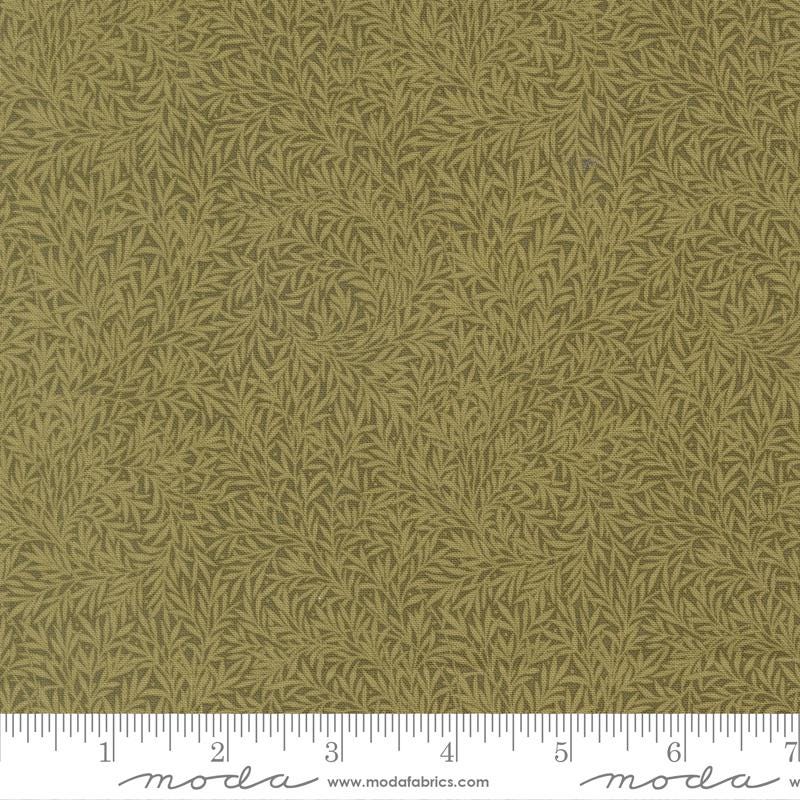 Morris Muse - Sage Green Leaf Blender Reproduction Fabric, Moda 13387 12 Sage, Willow Leaf Green Tonal Fabric, Brackman, By the Yard