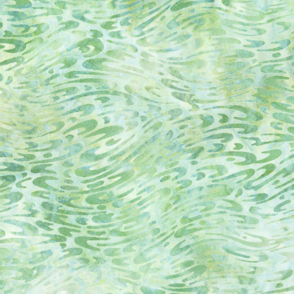 Artisan Batiks Coastal Shells - Pastel Blue Green Swirls Batik Fabric, Robert Kaufman AMD-23498-34 Sage, By the Yard