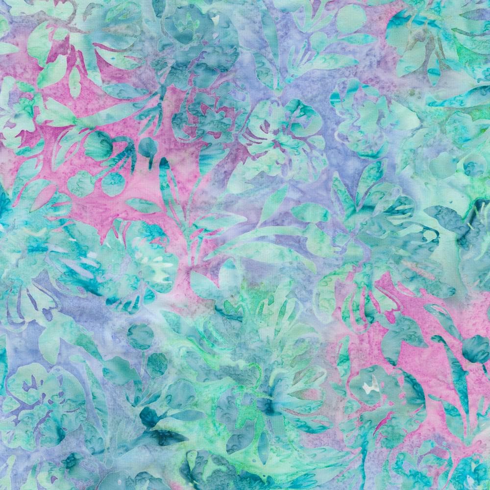 Artisan Batiks Sweet Blossoms 5" Charm Squares, Robert Kaufman CHS-1347-42, 5" Precut Pink Blue Green Floral Batik Charm Pack Fabric Squares