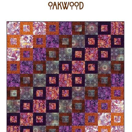 Oakwood Quilt Pattern, Bear Hug Quiltworks BHQ338, Yardage Friendly Modern Contemporary Throw Quilt Pattern