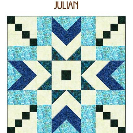 Julian Quilt Pattern, Bear Hug Quiltworks BHQ314, Yardage Friendly Large Star Throw Bed Quilt Pattern