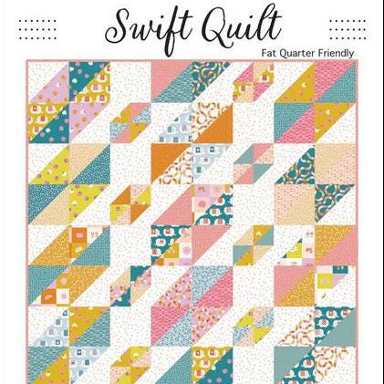 Swift Quilt Pattern, Branch and Blume BNB2320, 24 Fat Quarter FQ Friendly Beginner Throw Quilt Pattern, Chrissy Lux