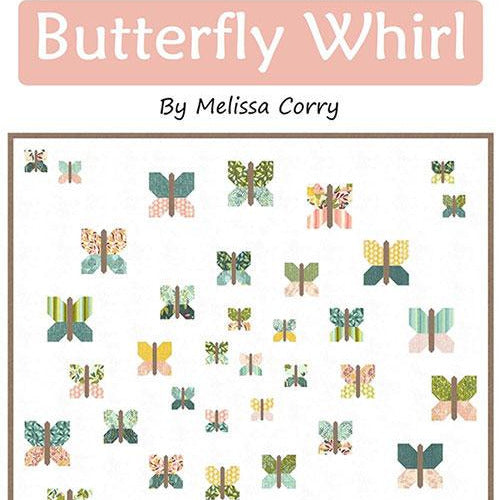 Butterfly Whirl Quilt Pattern, Happy Quilting HQ137, Layer Cake Friendly Swirling Butterflies Square Quilt Pattern