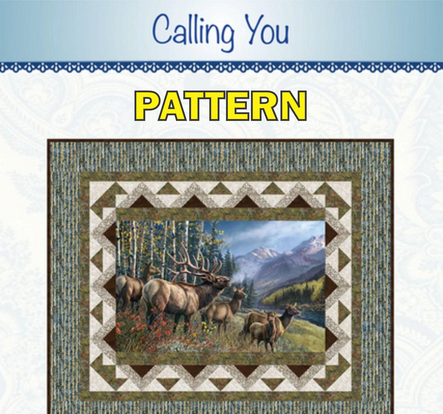 Calling You Panel Frame Quilt Pattern, Bound to Be Quilting BTBQ551 PTN35719, Mountain Peaks Panel Friendly Lap Throw Quilt Pattern