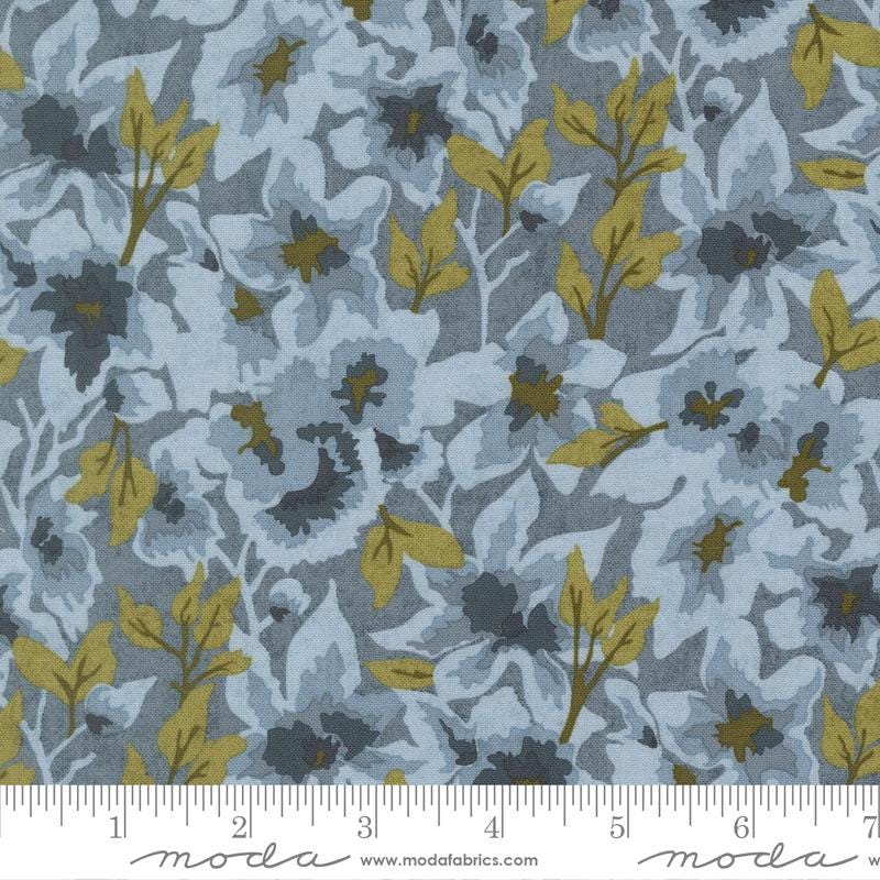 Fieldrush 5" Charm Pack, Moda 30780PP, 5" Precut Wildflowers Floral Charm Fabric Squares, BasicGrey