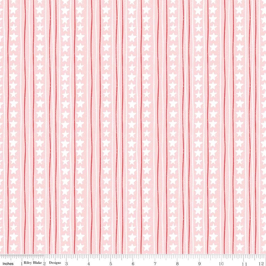 Firework Fields 5" Stacker, Riley Blake 5-17580-42, 5" Patriotic Floral Independence Day July 4th Fabric Squares, Gracey Larson