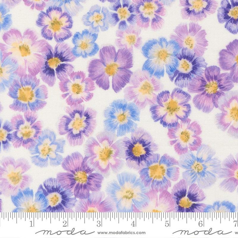Delphinium Jelly Roll, Moda 24650JR, 2.5" Precut Pink Blue Lavender Floral Quilt Fabric Strips, Janet Clare