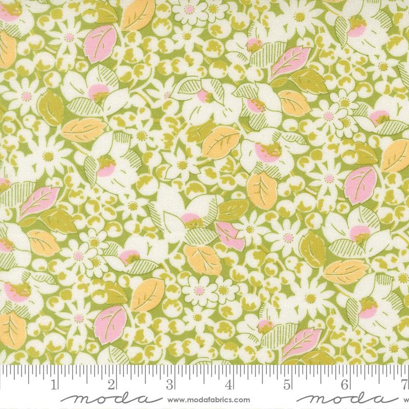 Summer's End 5" Charm Pack, Moda 35430PP, 5" Precut Pink Green Orange Floral Quilting Fabric Squares, Fig Tree