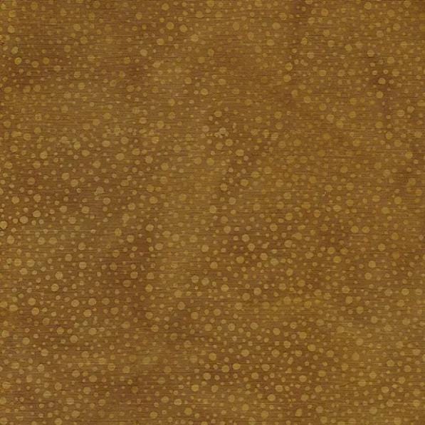 Sandalwood - Golden Brown Batik Fabric, Island Batik 122201267 Dot-Gold Ochre, Spotted Dots Brown Batik Blender Fabric, By the Yard