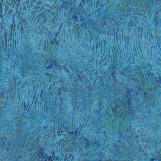 Willow Creek- Blue Wheat Grass Batik Fabric, Island Batik 112422525 Blue Morning Glory, Blue Tonal Texture Batik Blender Fabric, By the Yard