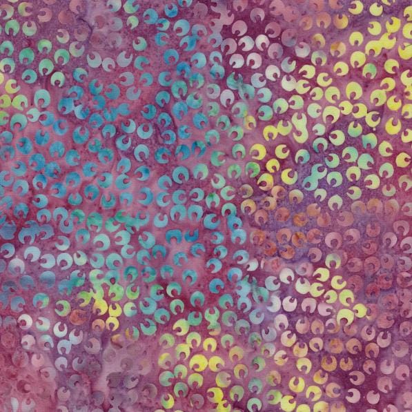 Springtime Bouquet 5" Stamp, Island Batik, 5" Precut Blue Green Pink Purple Floral Batik Fabric Charm Pack Quilt Squares