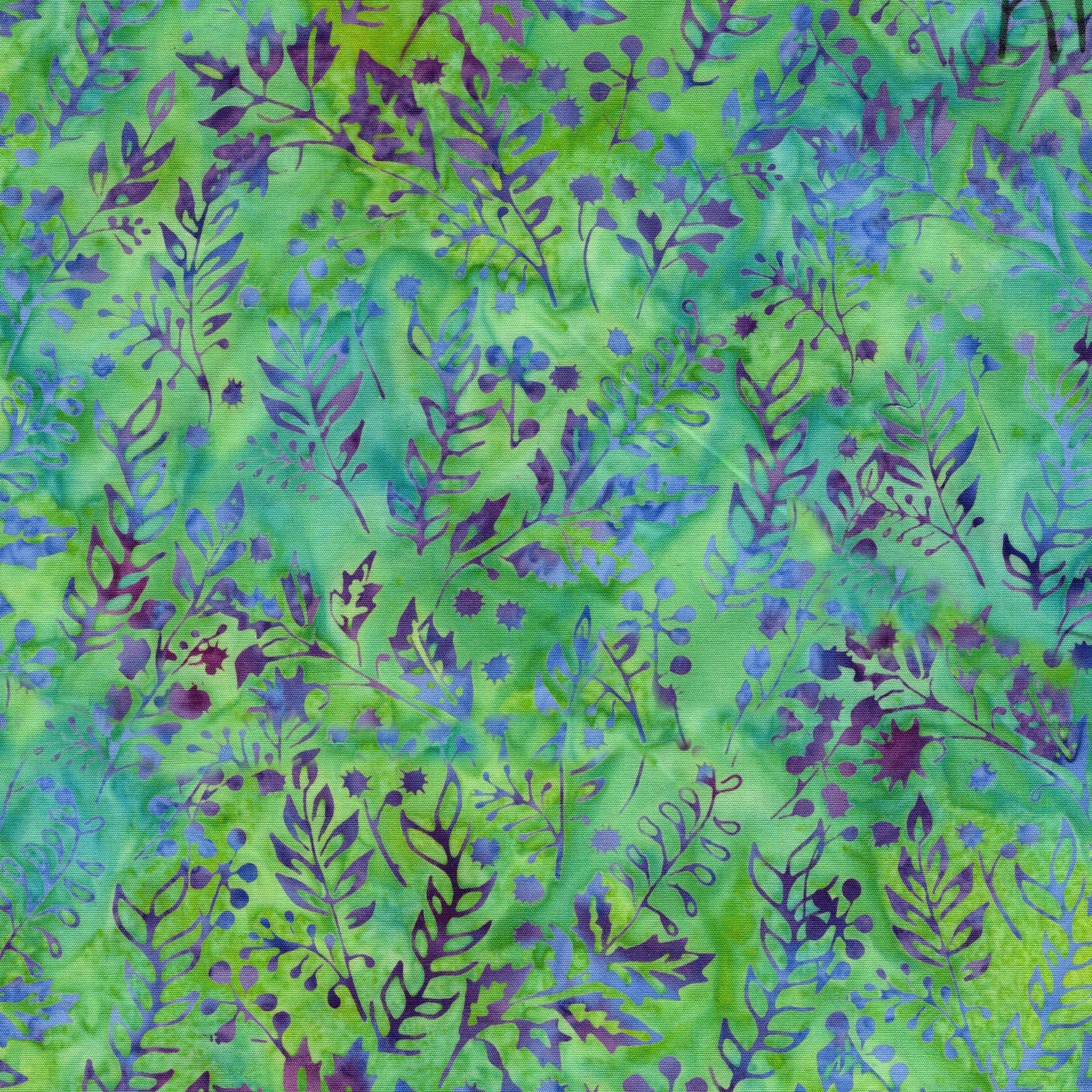 Springtime Bouquet 5" Stamp, Island Batik, 5" Precut Blue Green Pink Purple Floral Batik Fabric Charm Pack Quilt Squares