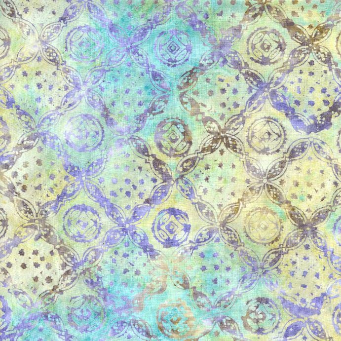 Tonga Mermaid Batik 5" Squares, Timeless Treasures Treat-Mini42 Blossom, 5" Precut Teal Turquoise Lavender Batik Charm Pack Squares