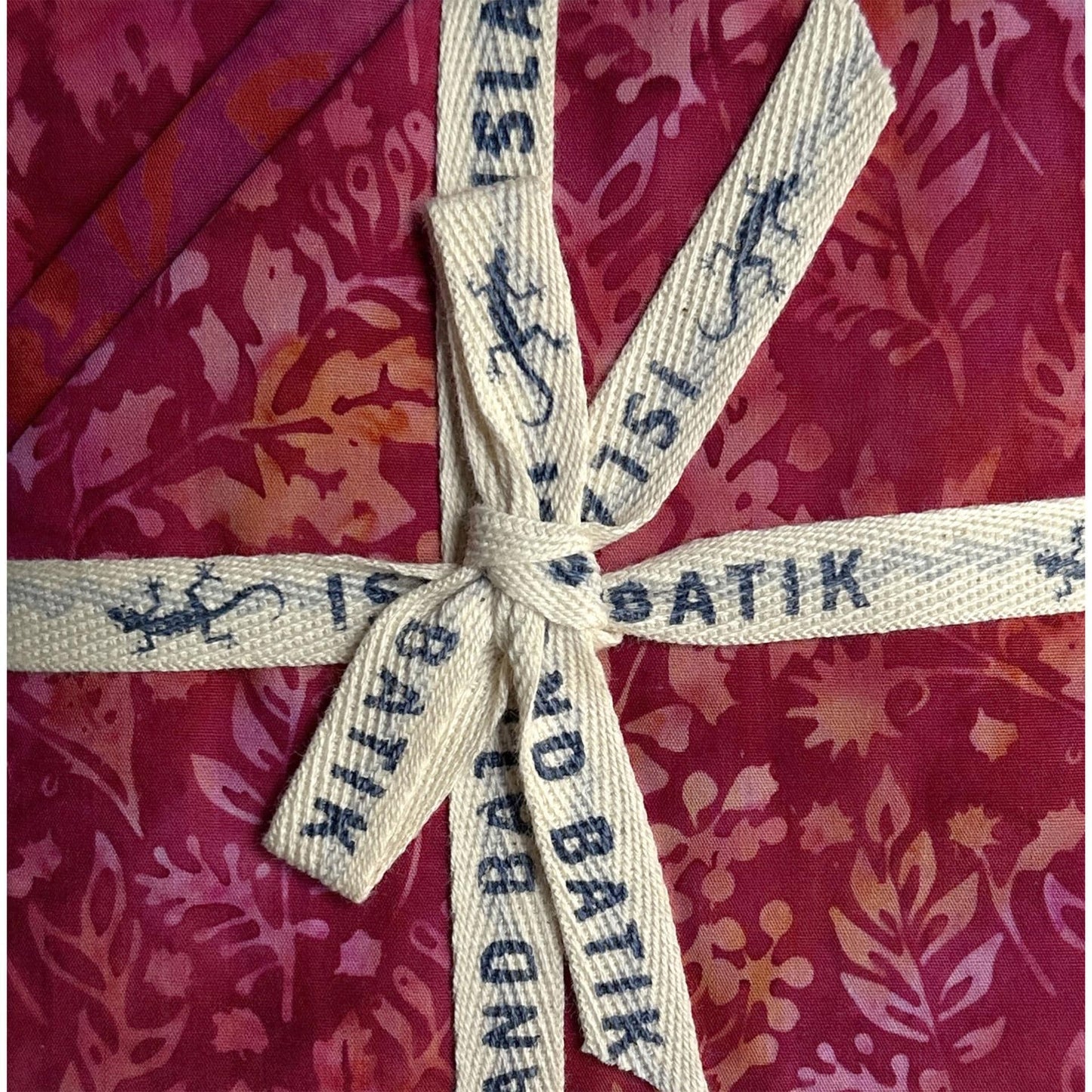 Posy Twist 5" Stamp, Island Batik, 5" Precut Pink Orange Red Green Floral Batik Fabric Charm Pack Quilt Squares