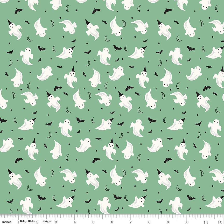 Frank and Friends Halloween 5" Stacker, Riley Blake 5-17470-42, 5" Precut Pink Orange Green Black Halloween Quilt Fabric, My Mind's Eye
