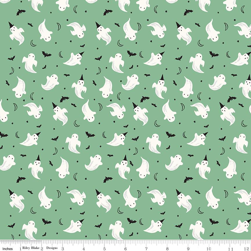 Frank and Friends Halloween 10" Stacker, Riley Blake 10-17470-42, 10" Precut Pink Orange Green Black Halloween Quilt Fabric, My Mind's Eye