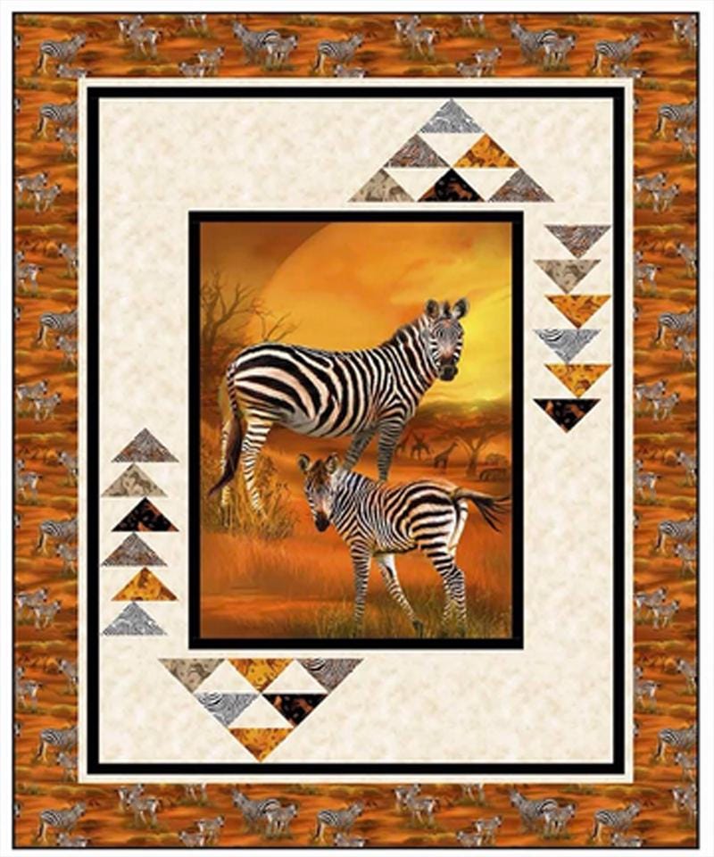 Twilight Watch Panel Frame Quilt PATTERN, Pine Tree Country Quilts PTN2221, 36" Fabric Panel Friendly Flying Geese Panel Frame Quilt Pattern