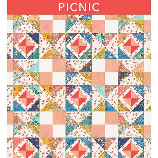Picnic Quilt Pattern, Crystal Manning CMA876, Fat Quarter Friendly Square Lap Throw Quilt Pattern