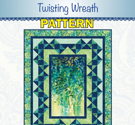 Twisting Wreath Panel Frame Quilt PATTERN, Bound to Be Quilting BTBQ347, Fabric Panel Friendly Throw Quilt Pattern, Panel Frame Pattern