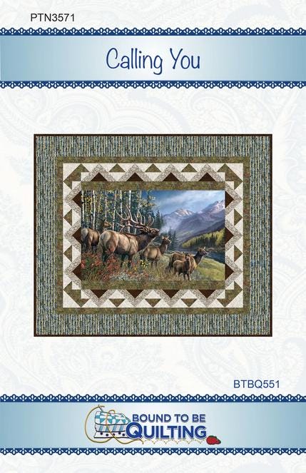 Calling You Panel Frame Quilt Pattern, Bound to Be Quilting BTBQ551 PTN35719, Mountain Peaks Panel Friendly Lap Throw Quilt Pattern